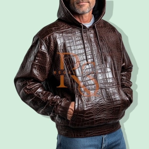 Men crocodile print brown - men's,